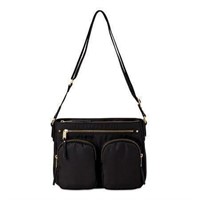 Time&Tru Mattie Nylon Women's Crossbody Bag, Black