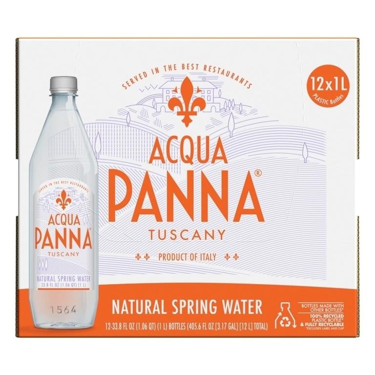 Acqua Panna Natural Spring Water, 33.8oz - 12 Pack