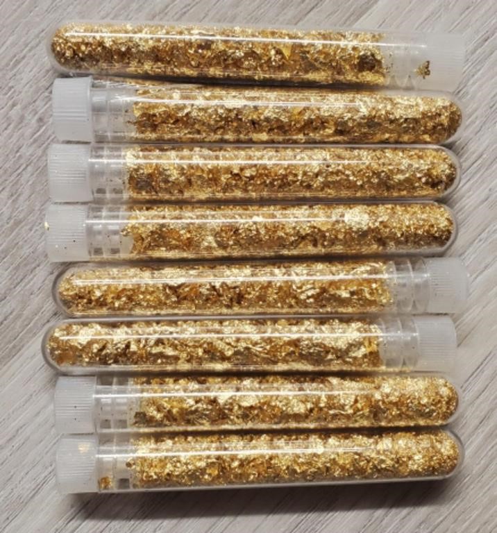 (8) Bottles of Gold Flake/Leaf Gold