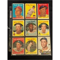 (9) 1950's Topps Baseball Cards With Stars/hof