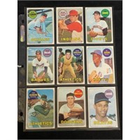 (9) 1969 Topps Baseball Cards Nice Shape