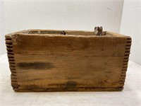 PRIMITIVE WOOD BOX WITH HAND DRILL BITS