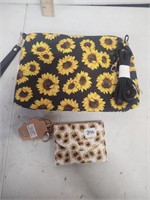 New  sunflower zip up pouch and wallet