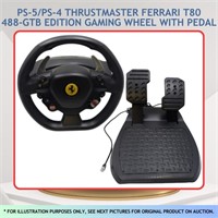 PS-5/PS-4 FERRARI T80 GAMING WHEEL W/ PEDAL(AS IS)