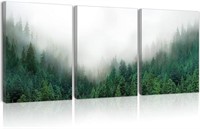 HAUS AND HUES Misty Forest Print Nature Poster - F