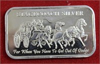 1oz Stagecoach Silver bar