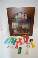Herb and Spice Cabinet w/Contents & Pez Dispensers