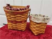 2 longaberger baskets both have liners