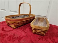 2 longaberger baskets both have liners