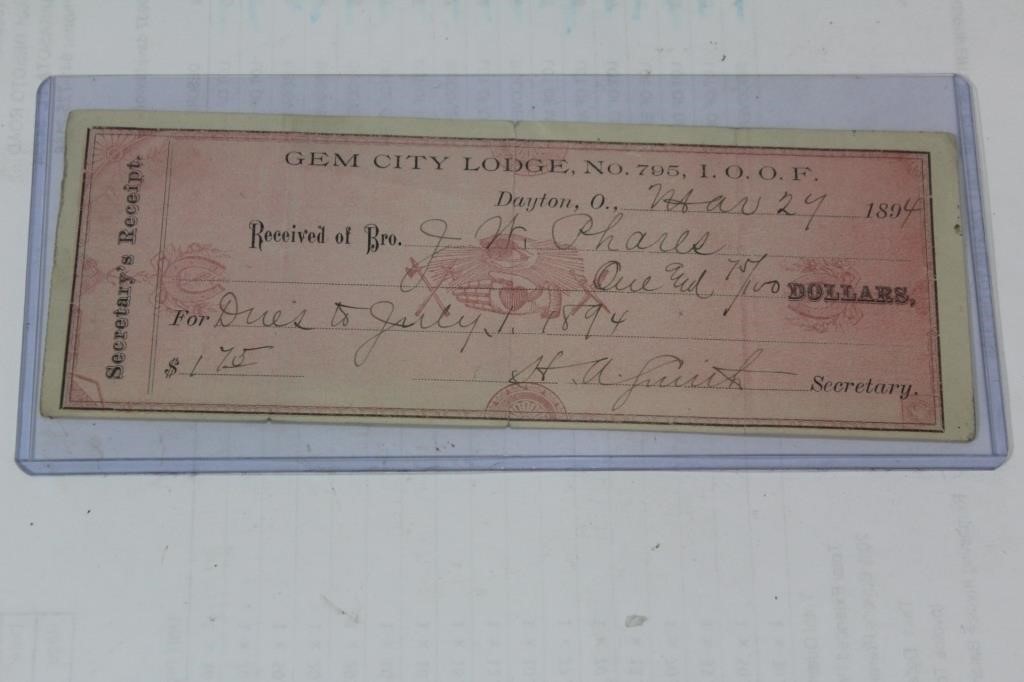 An 1894 Receipt