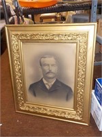 Charcoal portrait framed