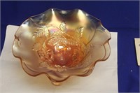 Carnival Glass Footed Bowl