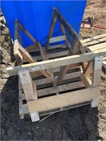 3 wooden sawhorses