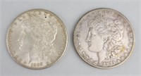 1889 & 1889-S 90% Silver Morgan Dollars.