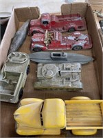 Vintage toys military,fire trucks and misc