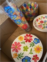 Plastic bowls and glasses