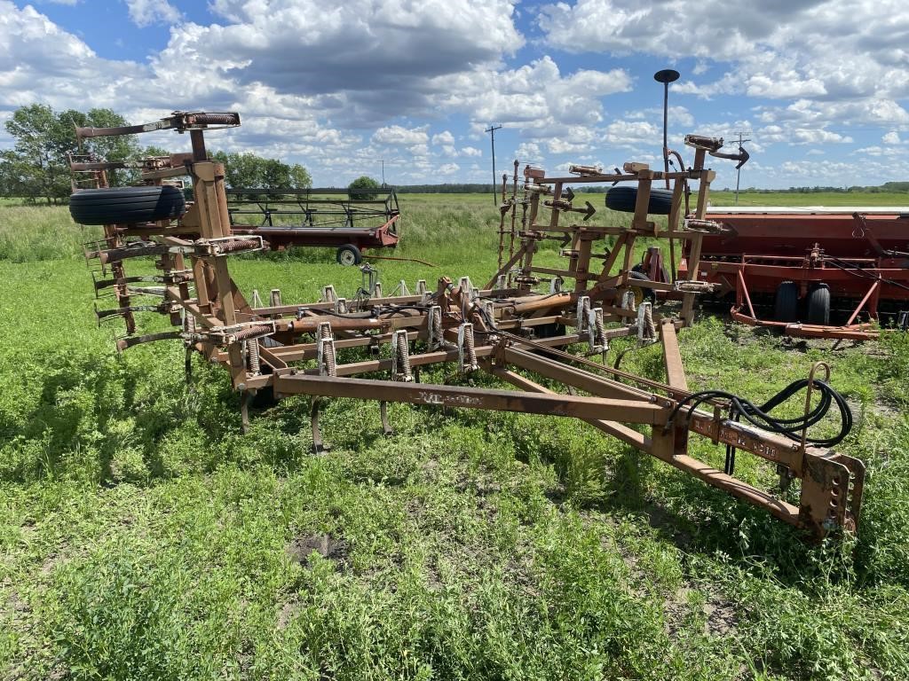 24' wilrich cultivator with mounted harrows