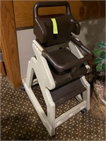Children's High Chair Booster Seat Brown/White