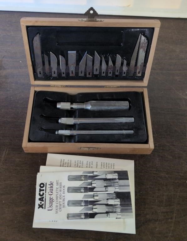 X-Acto knife set in wooden box - Bunting Online Auctions