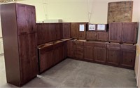 15 Pc Rustic Walnut Shaker Kitchen Cabinet Set