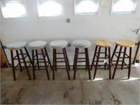 6 STOOLS - CUSHIONS ARE ROUGH