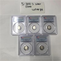 LOT#84) 5X-2011S SILVER DIMES