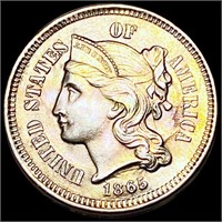 1865 Three Cent Nickel CHOICE BU