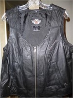 Harley Davidson Leather Lady's Biker Vest Size 1W