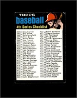 1971 Topps #369 4th Series Checklist VG to VG-EX+