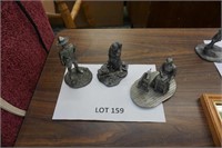 3-Franklin Mint pewter figures