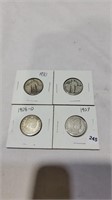 4 U.S silver quarters