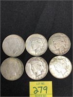 (2) 1922, 1926, (2) 1928, 1935 Peace Silver