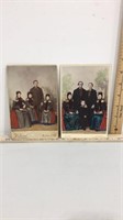 2 hand tinted cabinet photos, circa 1880s