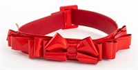 Chanel Red Leather & Vinyl Belt
