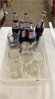 Pepsi Cola glasses and bottles