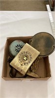 Phone index, mirror, vintage hair dryer