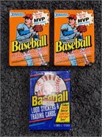 (3) '87,'88 SEALED MLB BASEBALL CARD PACKS