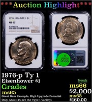 ***Auction Highlight*** NGC 1976-p Ty 1 Eisenhower