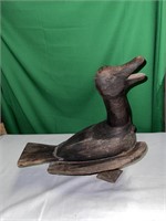 Vintage Hand Carved Wooden Duck