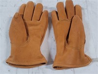 Pair Of Brown Leather Work Gloves