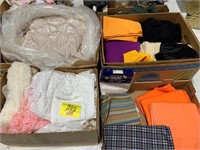 4 BOXES OF FABRIC / SOFT GOODS