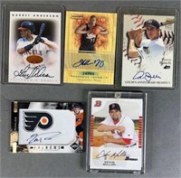 5pc Signed / Limited Relic Sports Cards