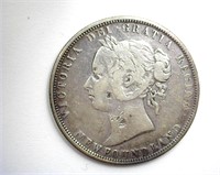 1870 50 Cents F Newfoundland MINTAGE 50000