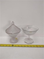 2 early pedestal dishes