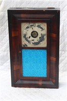 Wall Clock with Blue Stained Glass