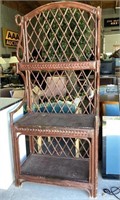 Wicker Bakers Rack Hutch see photos for wear