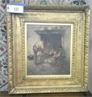 ANTIQUE PAINTING  SIGNED FRAMED ART - 32" X 29"