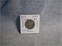 1936-S Silver Mercury dime