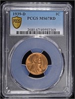 1939-D LINCOLN CENT PCGS MS67RD