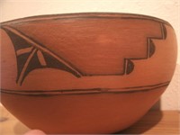 Zia Pueblo Hand Coiled Pottery Bowl 7 1/2"x3 1/2"